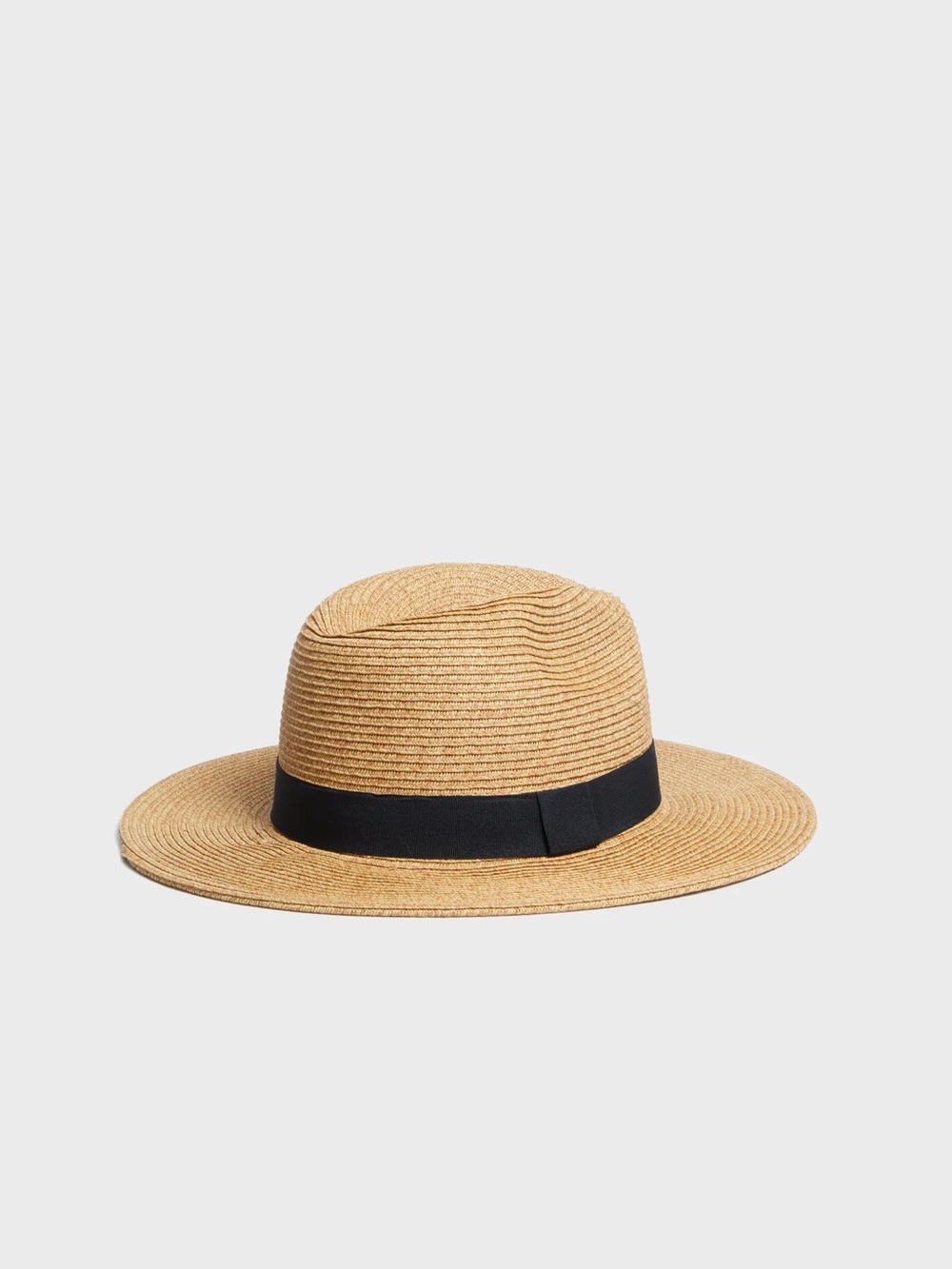 Scala Straw Fedora Hat with Black Band - Tan